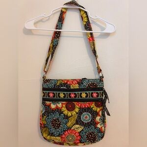 Vera Bradley Triple Zip Crossbody in Flower Shower